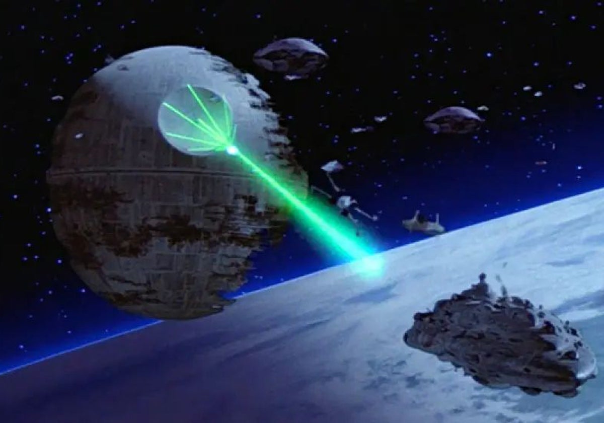 Imagen de la Estrella de la muerte disparando