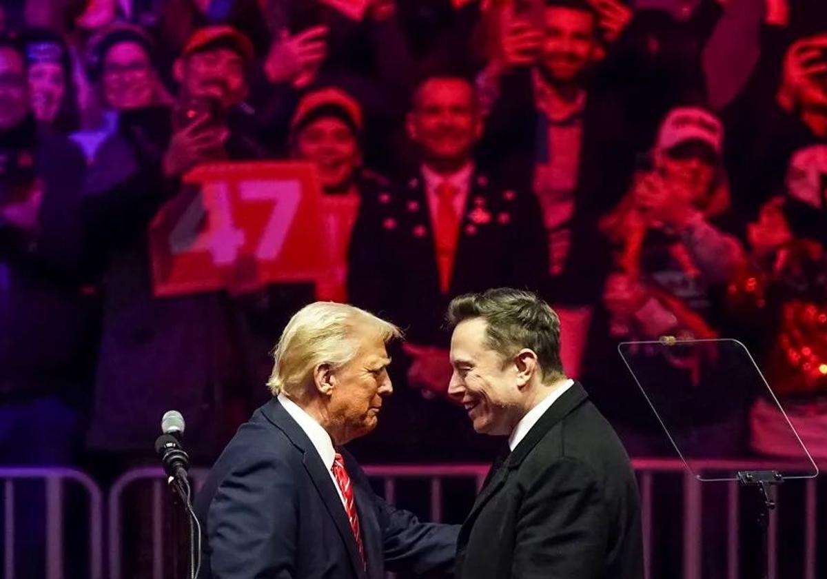 El presidente de EE.UU., Donald Trump,. y el multimillonario Elon Musk