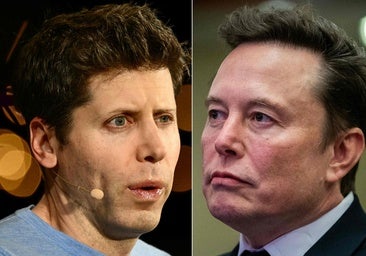 A la izquierda Sam Altman, CEO of OpenAI, y a la derecha Elon Musk, CEO de SpaceX y Tesla