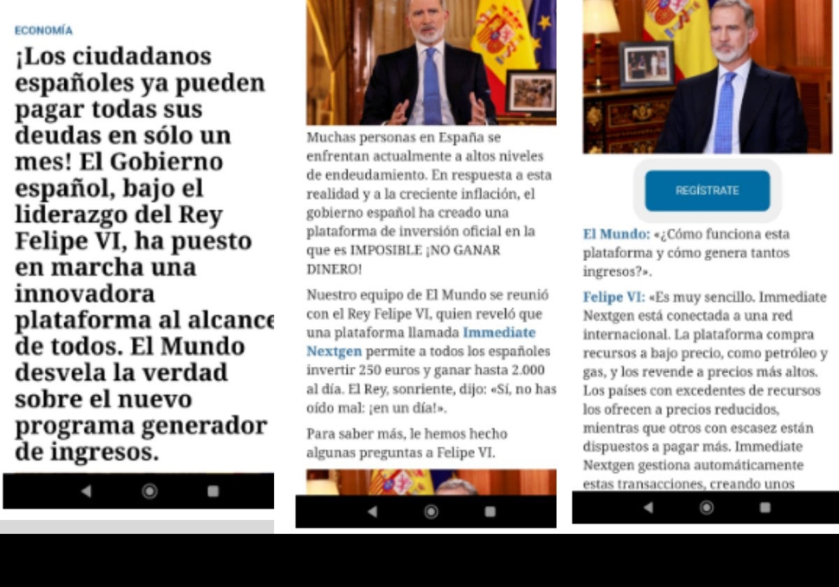 La entrevista falsa con la que intentan estafar a los usuarios usando la imagen del Rey