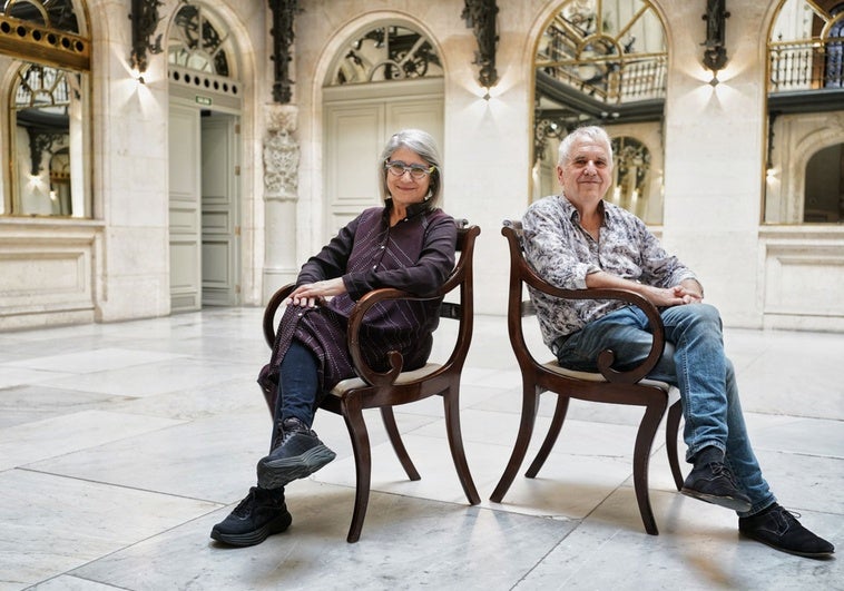 Banaji (izquierda) y Jordan en la sede de la Fundación BBVA en Bilbao