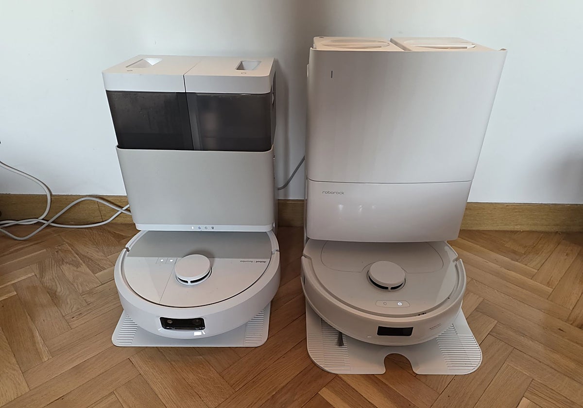 A la izquierda, la Roomba, a la derecha, la Roborock