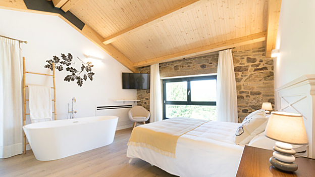 Imagen de una de las habitaciones de Landras de Compostela