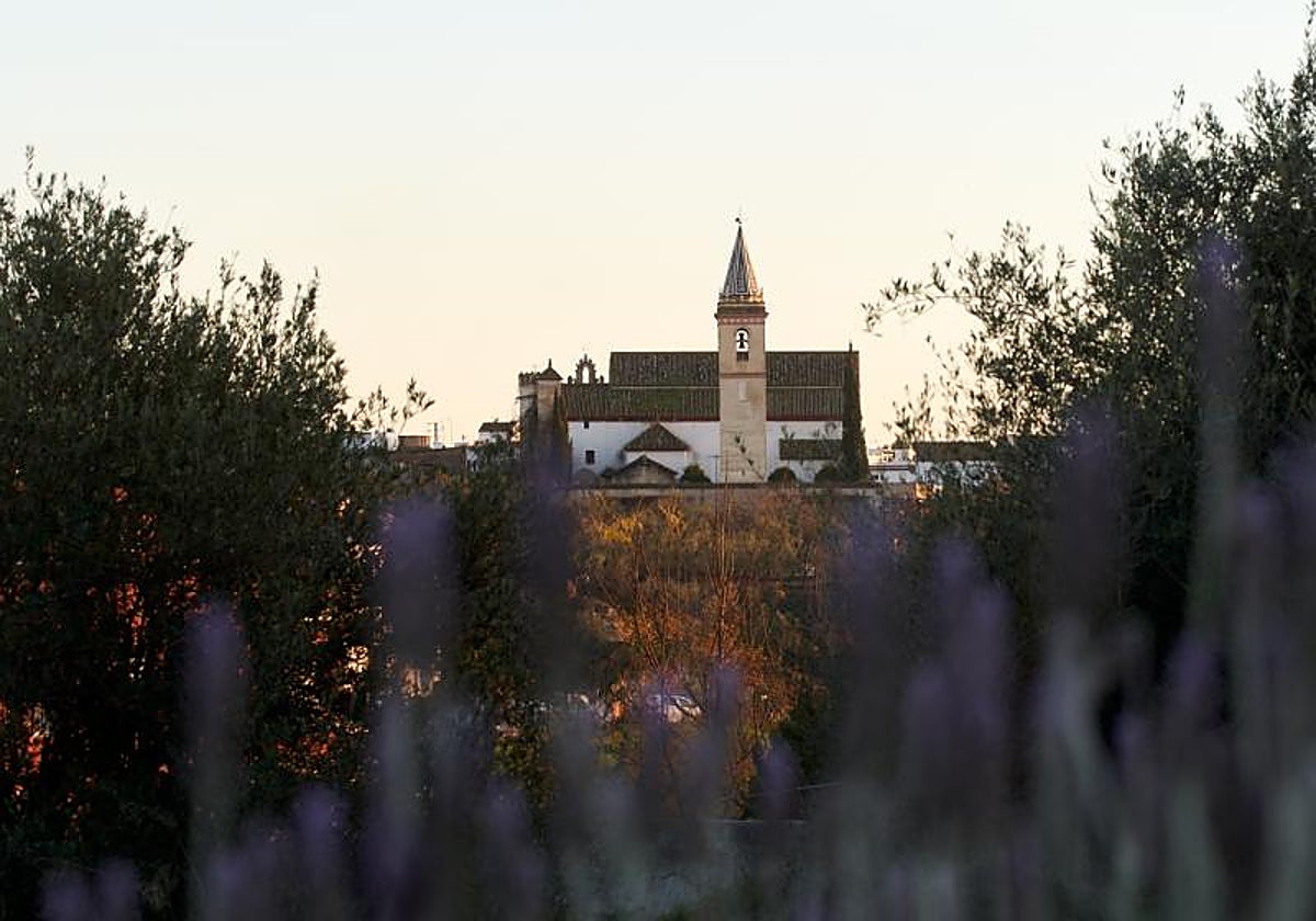 Panorámica de la iglesia de San Pedro situada en la localidad sevillana de Sanlúcar la Mayor