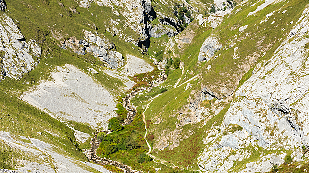 Vista aérea del camino que lleva hasta Bulnes