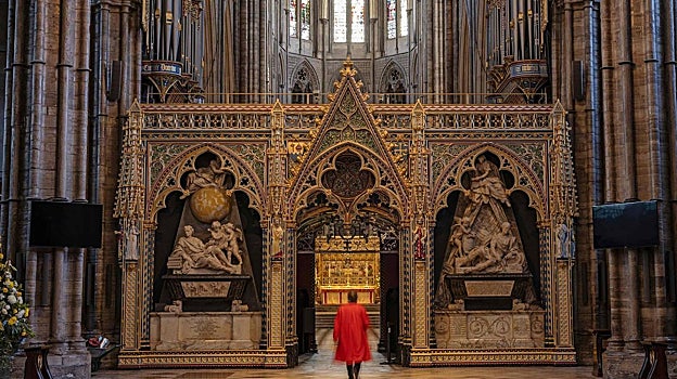 Una visita a la Abadía de Westminster el 12 de abril de 2023, durante los preparativos para la coronación del rey Carlos III