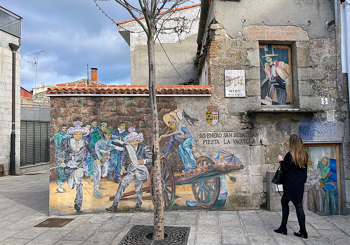Imagen del mural 'La Vaquilla' de Fresnedillas de la Oliva, Madrid