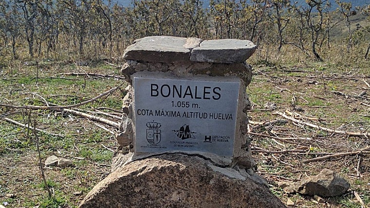 Monolito del monte Bonales en Arroyo Molinos de León.