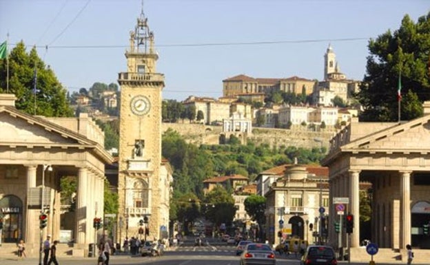 Imagen de la Cittá Bassa, en la ciudad de Bérgamo (Italia)