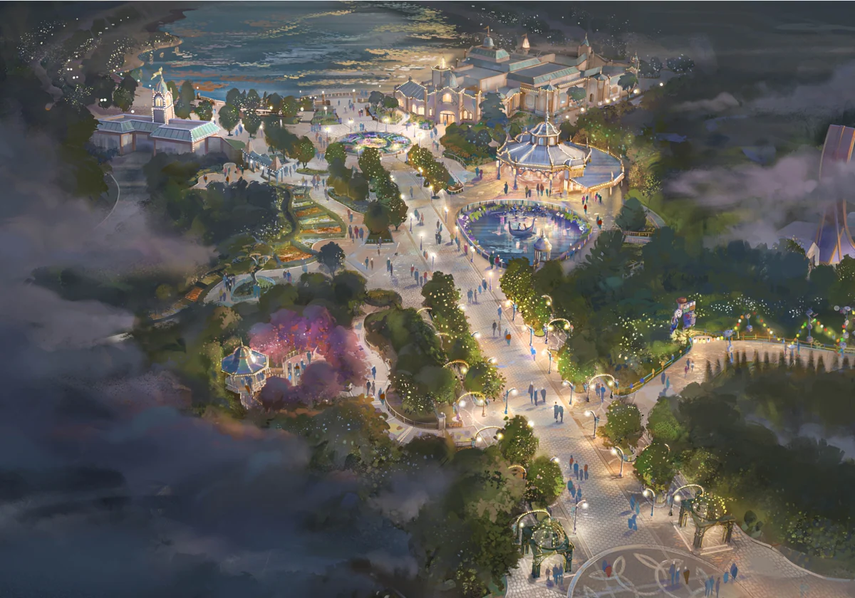 Boceto de lo que será el paseo Adventure Way del parque Disney Adventure World de Paris