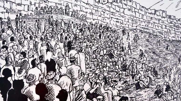 Dibujo que representa una de las asambleas en Thingvellir