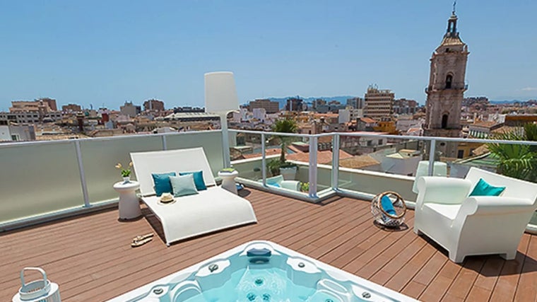 Terraza de uno de los apartamentos