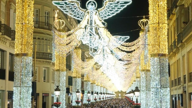 Luces de Navidad en la calle Larios de Málaga