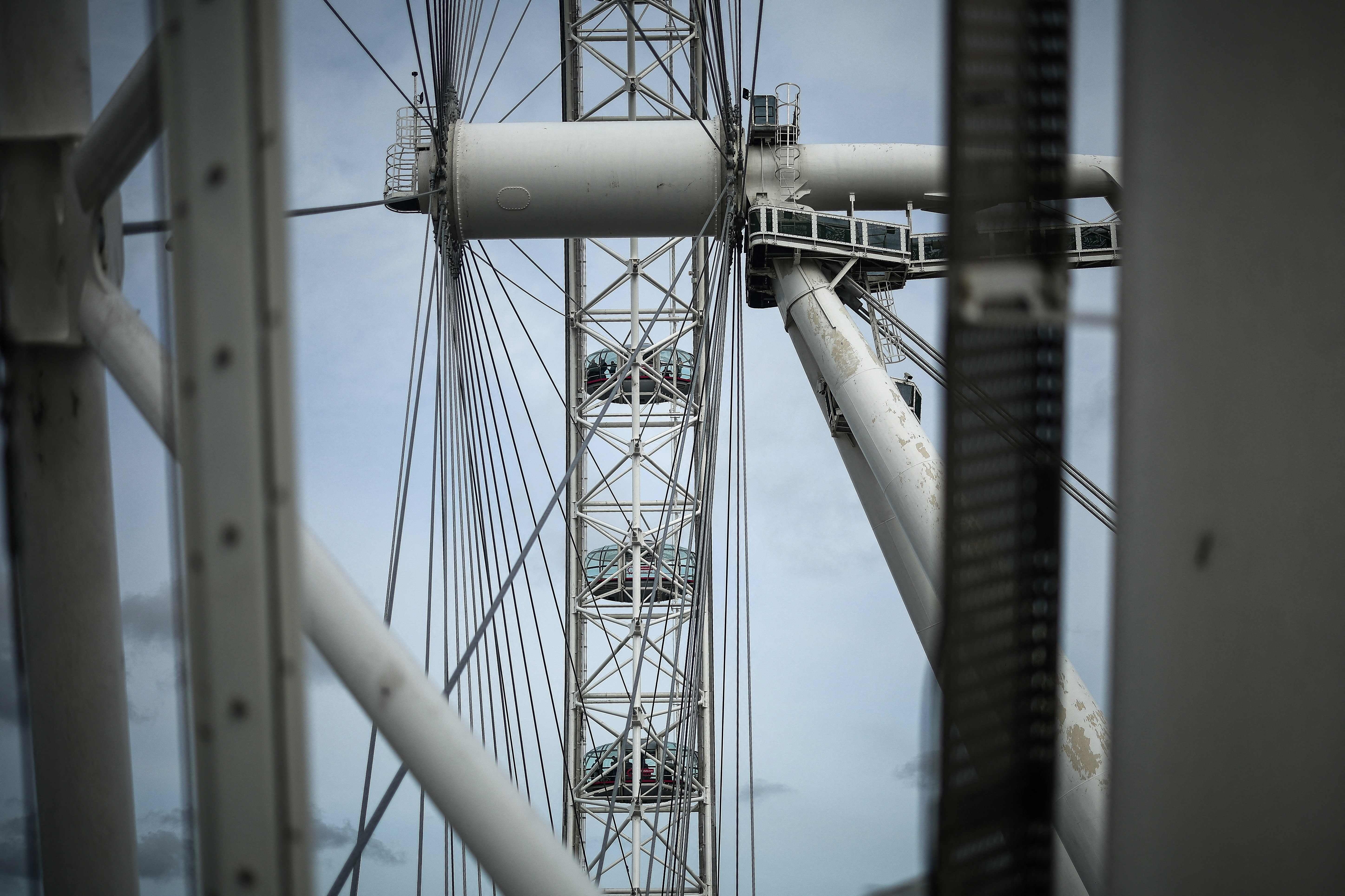 El London Eye desde el interior de una de las cabinas.