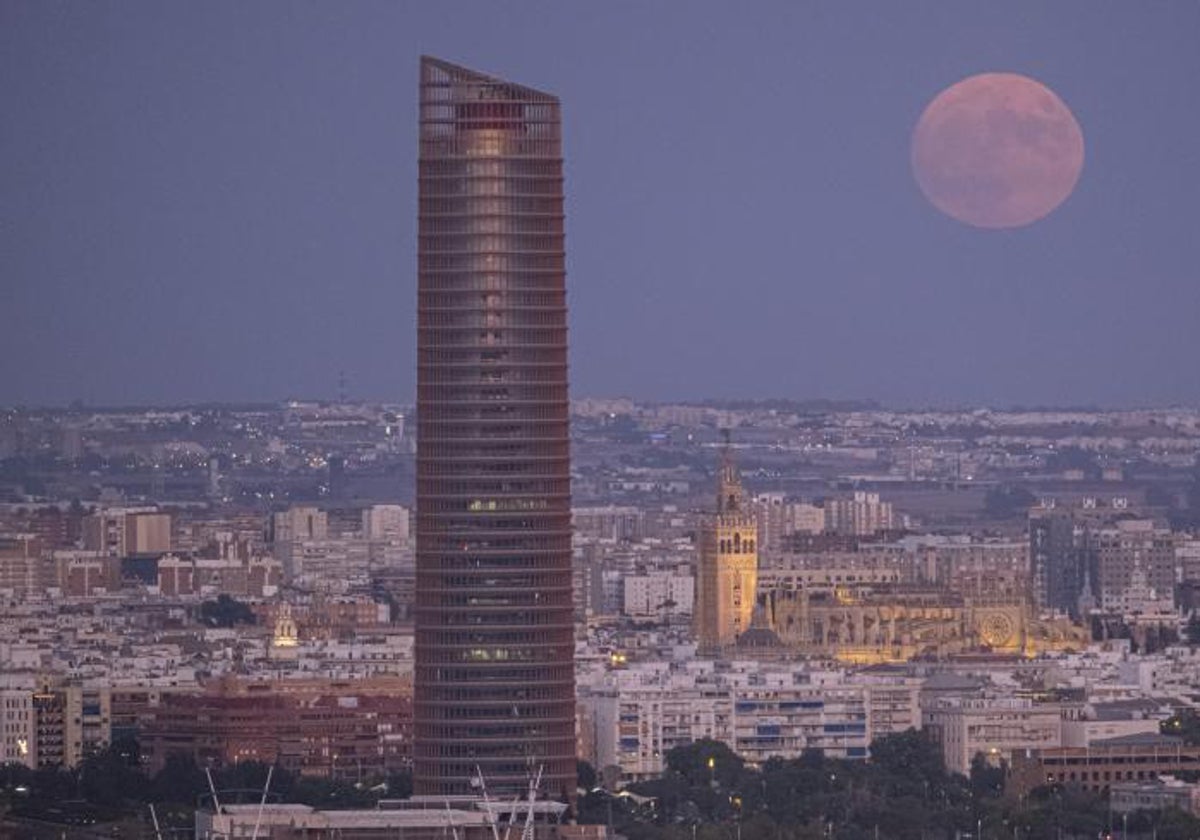 Vista de la ciudad de Sevilla desde el Aljarafe