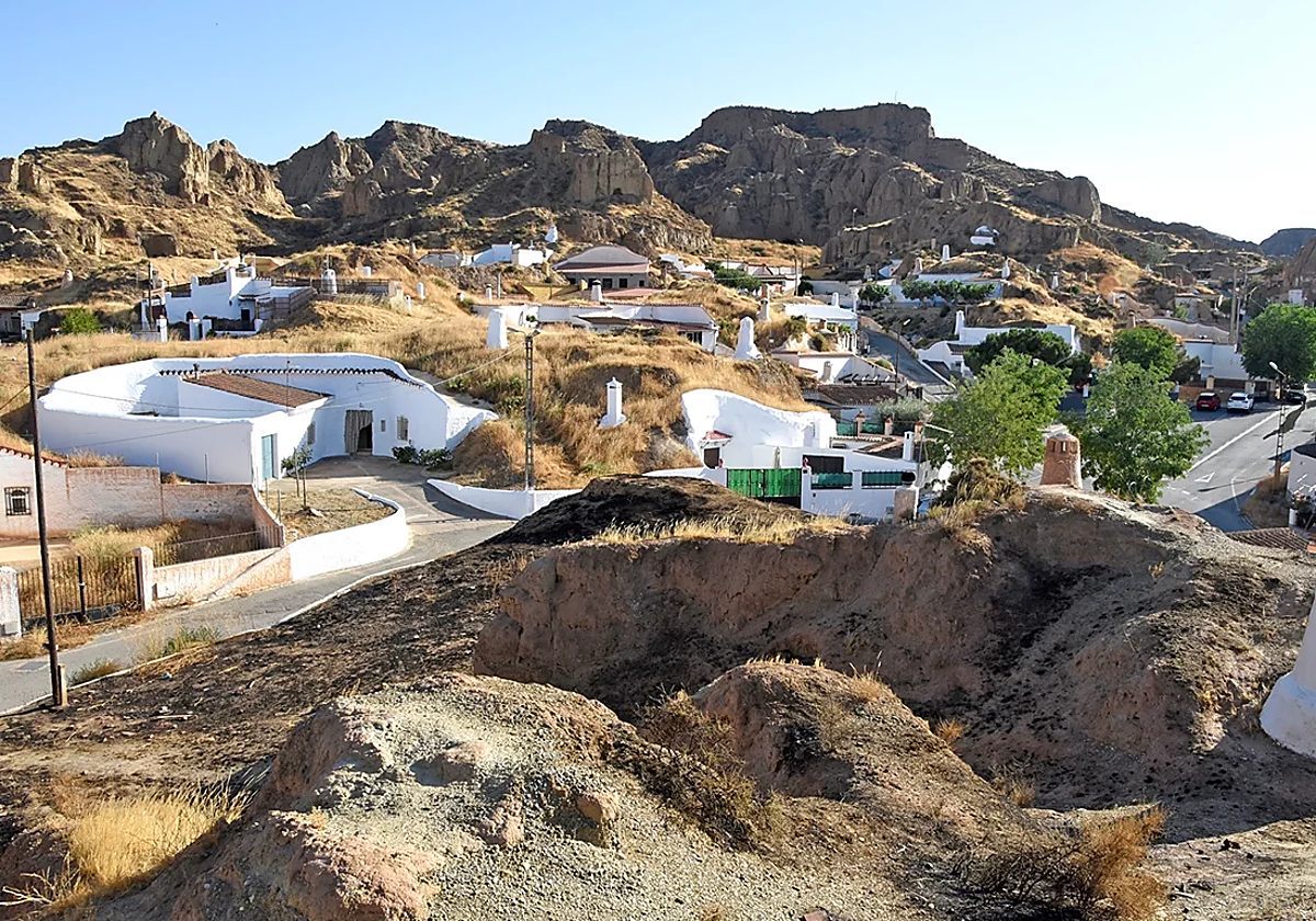 Perspectiva del Barrio de las Cuevas, en Guadix