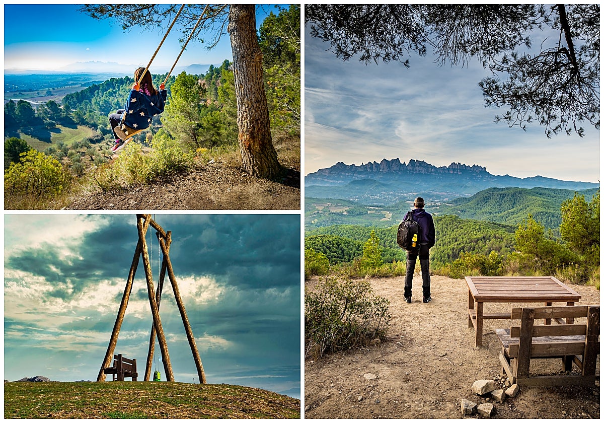 Columpios y bancos en la comarca del Bages y Riaño