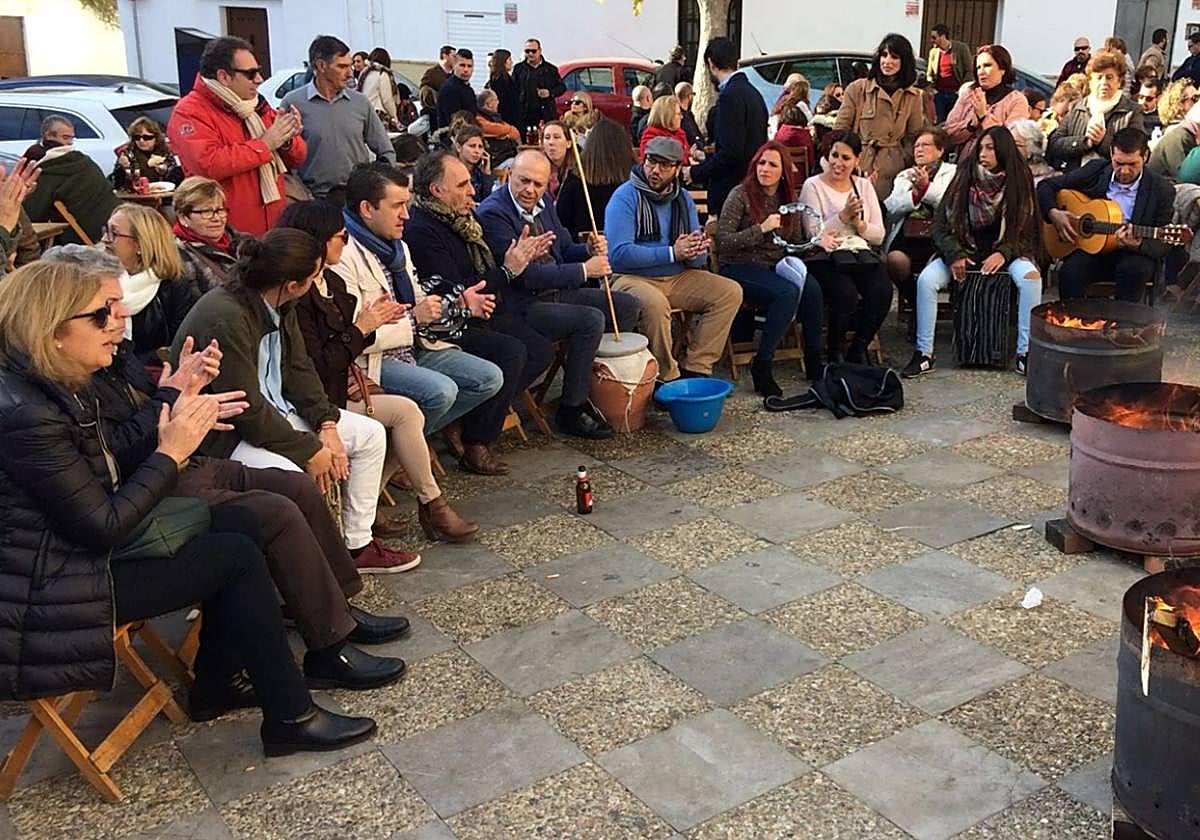 Estampa de una zambomba en Jerez