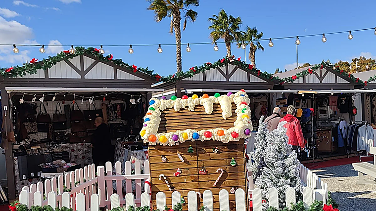 Decoração do mercado Muelle Uno em Málaga