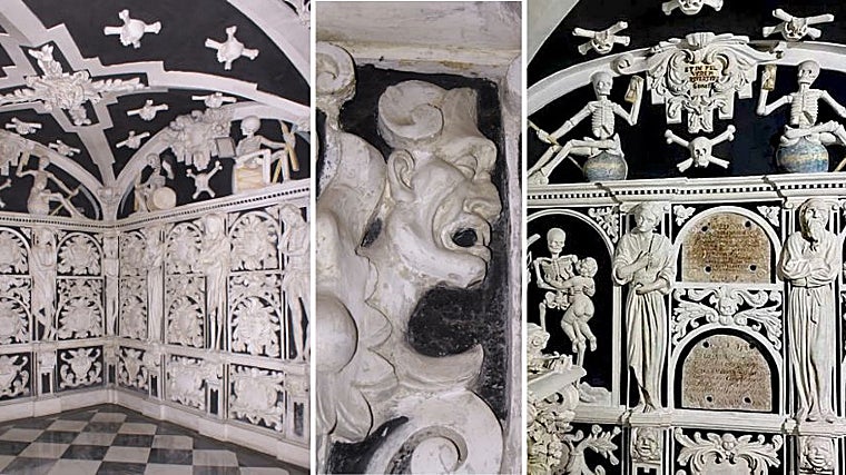 Detalles del interior de la tumba