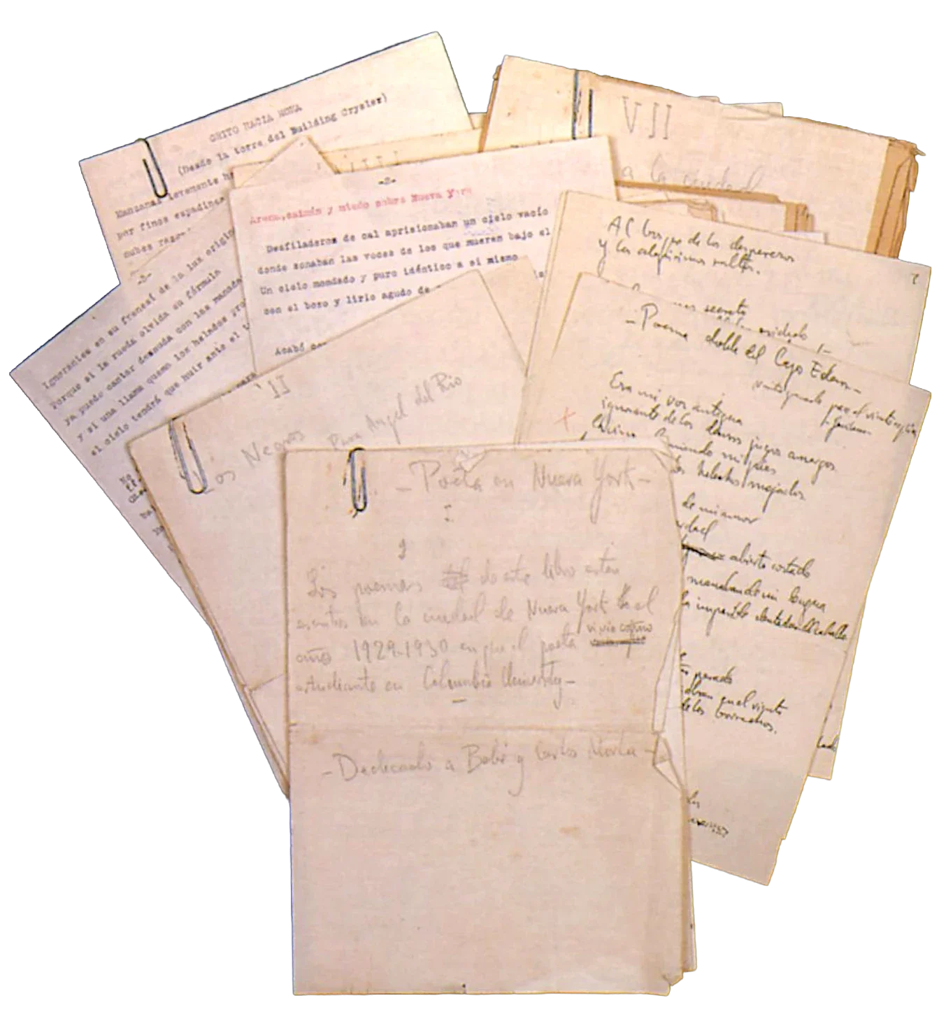 Manuscrito de "Poeta en Nueva York", de García Lorca, subastado en Christie's (Londres).