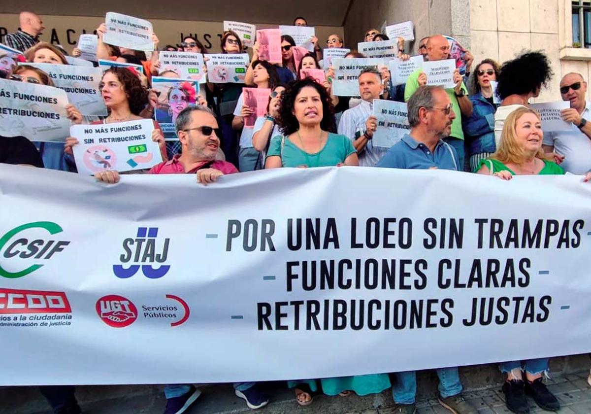 El inicio de la marcha en el Palacio de Justicia