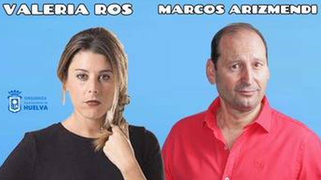 La presentadora Valeria Ros y el cómico onubense Marcos Arizmendi