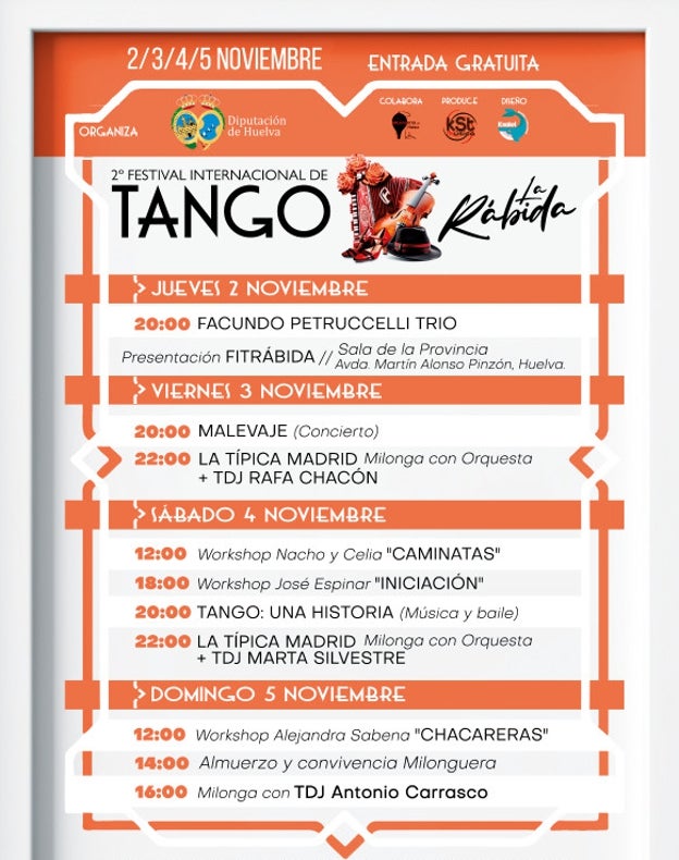 Arranca el II Festival Internacional de Tango &#039;La Rábida&#039;: programación, actividades y horarios