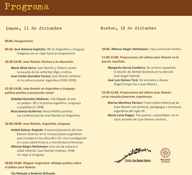 La Universidad de Huelva conmemora el 75 aniversario del viaje de Juan Ramón Jiménez a Argentina y Uruguay