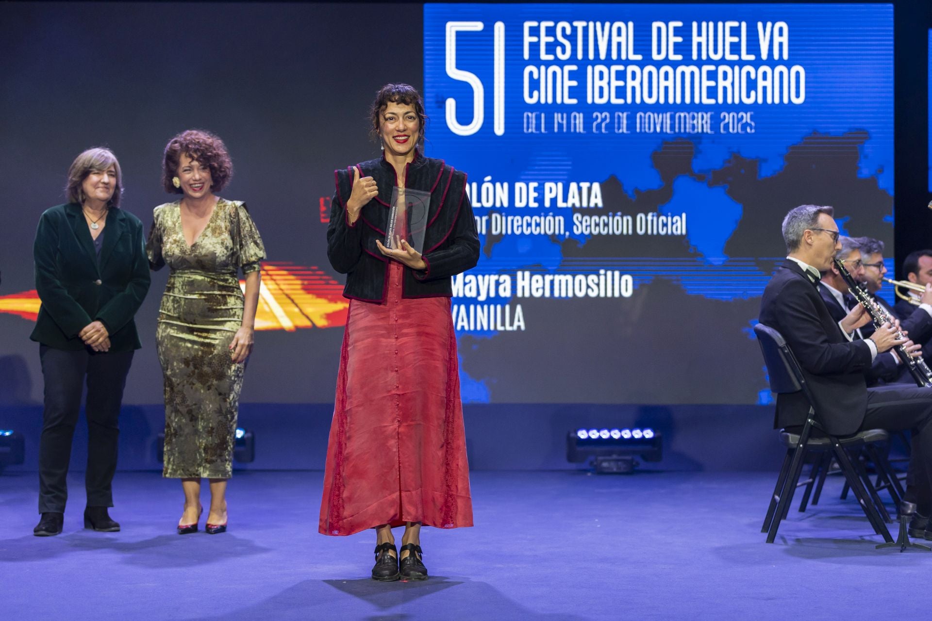 Así lucieron los premiados en la gala de clausura del 51 Festival de Cine Iberoamericano de Huelva