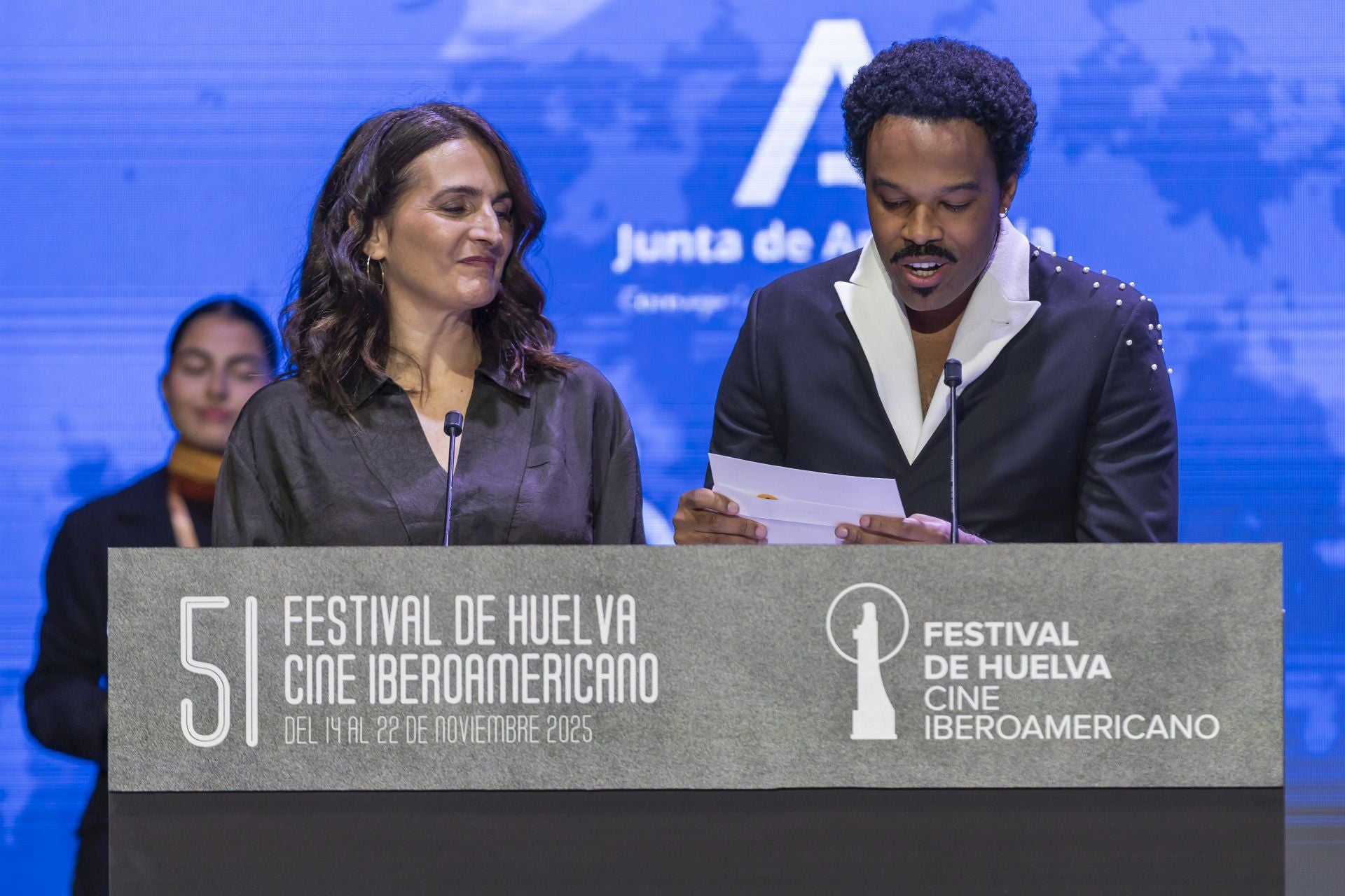 Así lucieron los premiados en la gala de clausura del 51 Festival de Cine Iberoamericano de Huelva