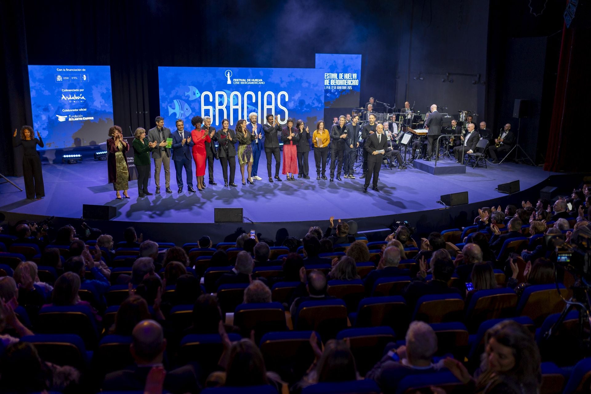 Así lucieron los premiados en la gala de clausura del 51 Festival de Cine Iberoamericano de Huelva