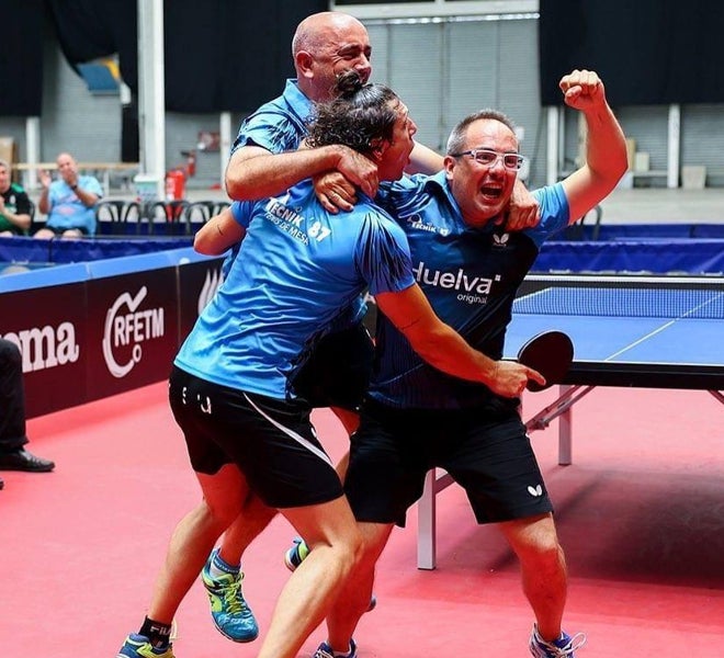 El mejor equipo de veteranos de España de tenis de mesa es de Huelva