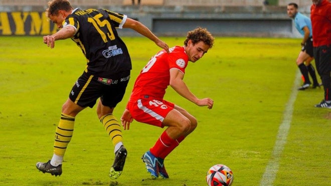 Fran López durante el choque ante el Sevilla Atlético
