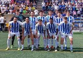 Once inicial del Bollullos durante su derrota de esta mañana contra el Tomares
