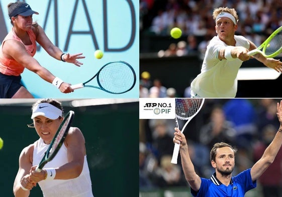 Jessica Bouzas, Alejandro Davidovich, Paula Badosa y Daniil Medvedev