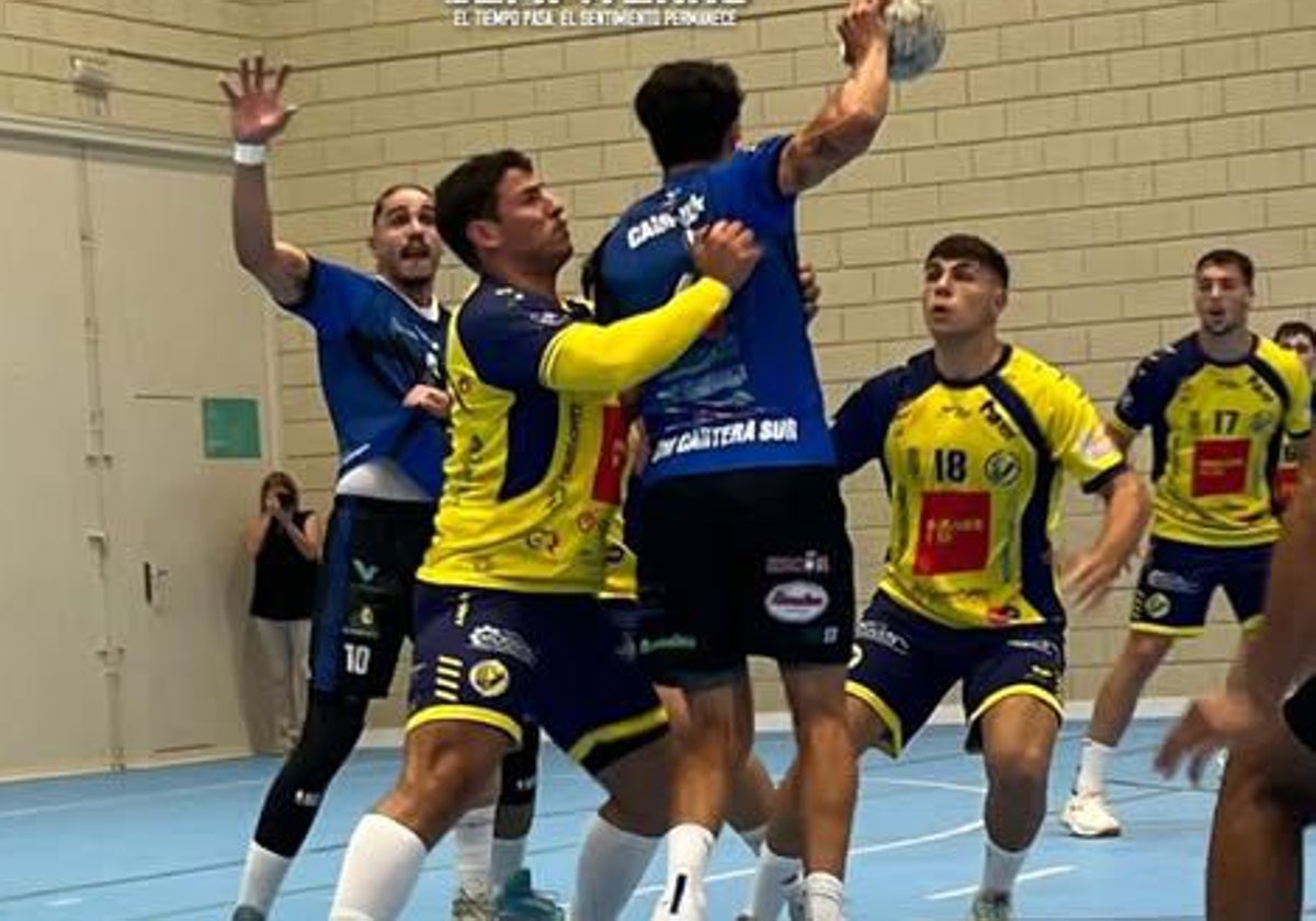 El PAN Moguer durante la derrota que cosechó este sábado ante el Cantera Sur en El Ejido