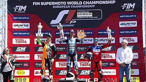 Paquito Gómez firma un tercer puesto en el estreno del Europeo de Supermotard
