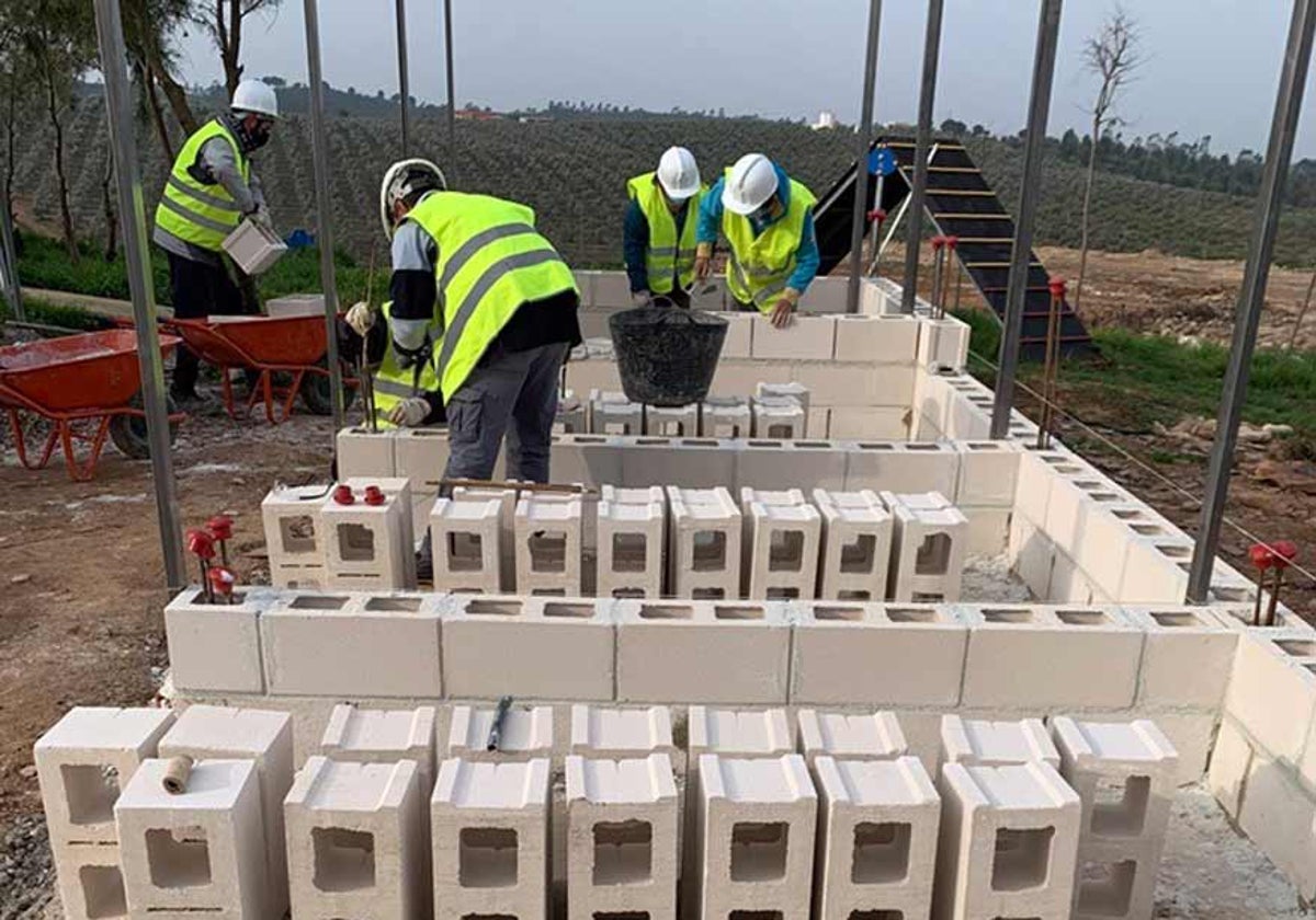 Trabajadores en una obra