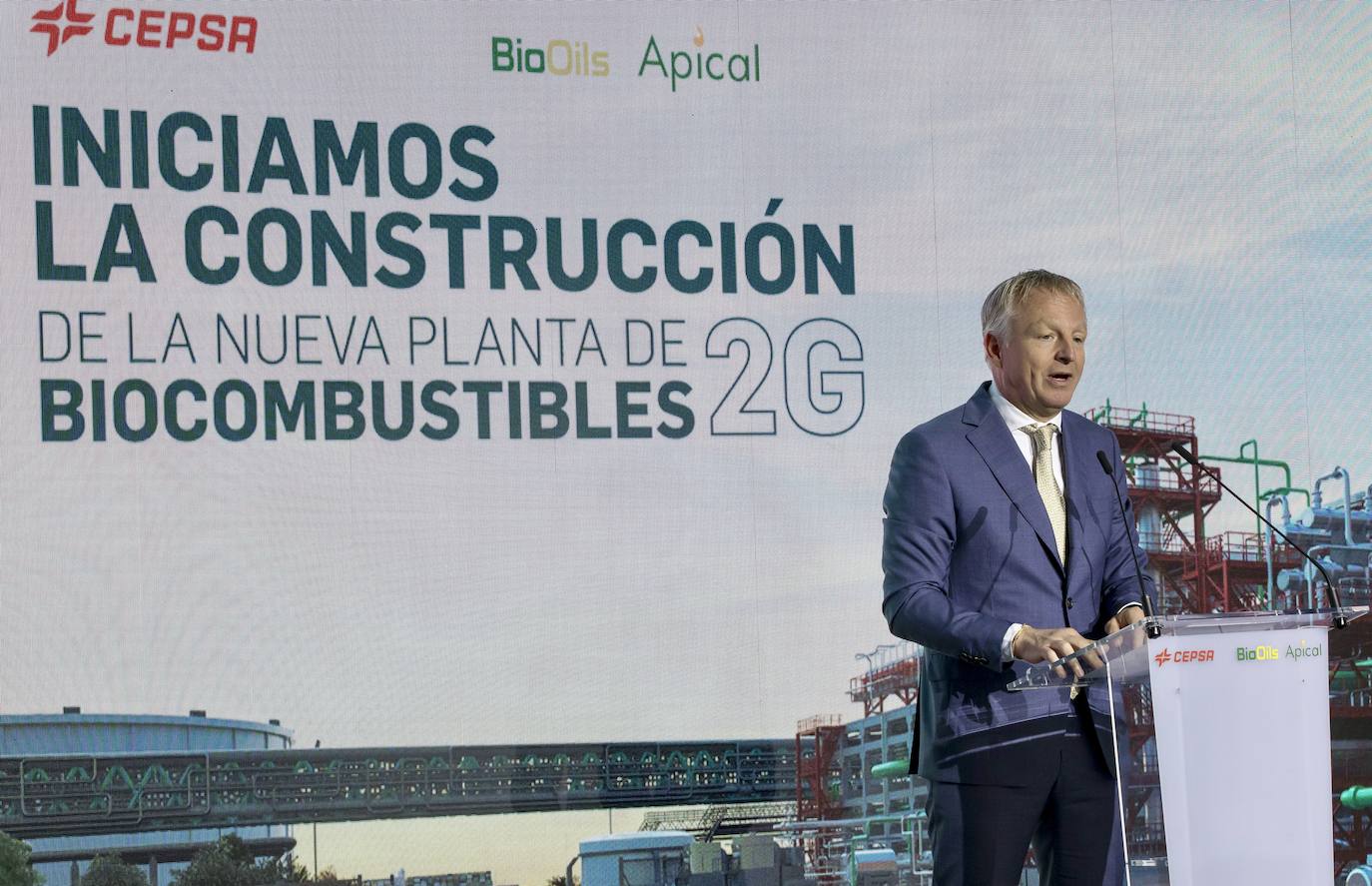 La colocación de la primera piedra de la planta de biocombustibles 2G, en imágenes