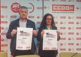 'Por el pleno empleo: menos jornada, mejores salarios', lema de los sindicatos de Huelva para el 1 de mayo