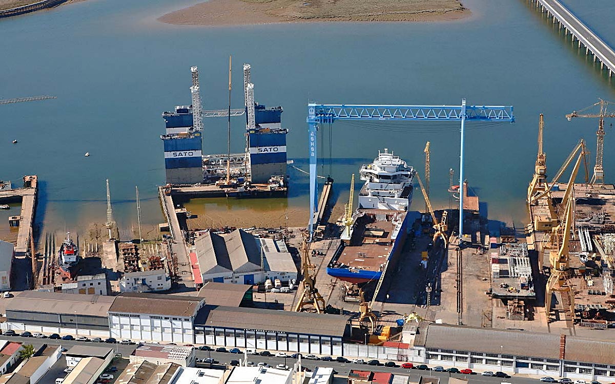 Instalaciones de los astilleros de Huelva