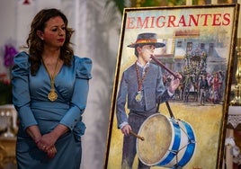 Sones de tamboril en el cartel de Nuria Barrera para la Hermandad de Emigrantes del Rocío