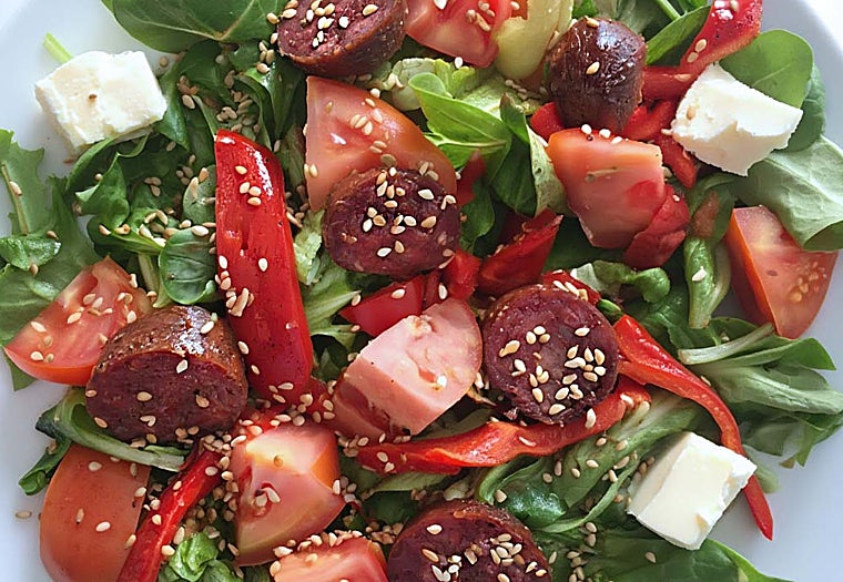 Aspecto de la ensalada ya sobre el plato
