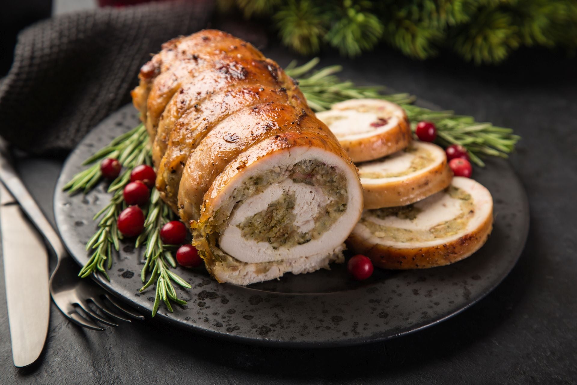 Pavo relleno de Navidad