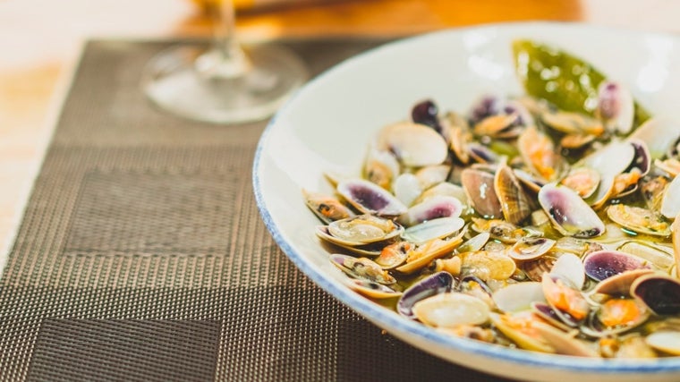 Plato de coquinas servido en Mar de Kñas