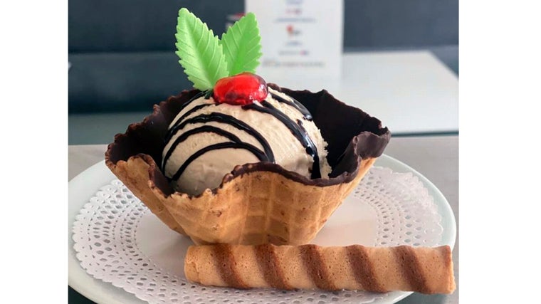Helado servido en 19 Palmeras