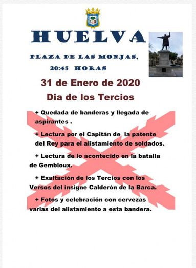 Huelva volverá a homenajear el 31 de enero a los tercios