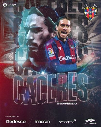 El exalbiazul Martín Cáceres firma por el Levante