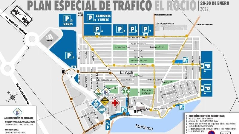 Almonte activa este fin de semana su Plan de Emergencias por las peregrinaciones a El Rocío